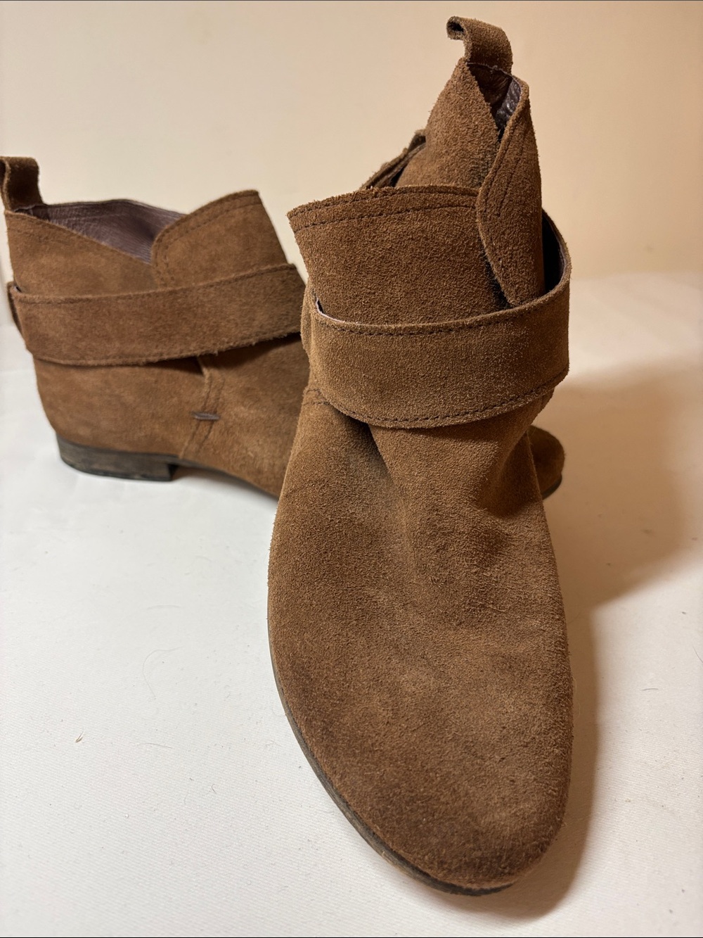 Steven by Steve Madden Brown Suede Moto Style ankle Boot Bootie Size 8